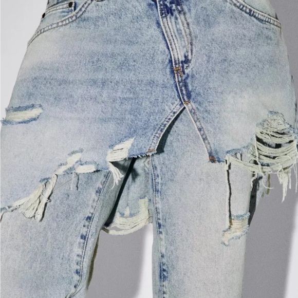 Zara NWT women's straight leg layered jeans size 40 (size 8 US) - Picture 5 of 9